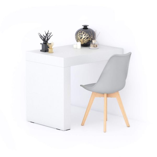 Evolution dining table 35.4 x 23.6 in, Ashwood White with One Leg
