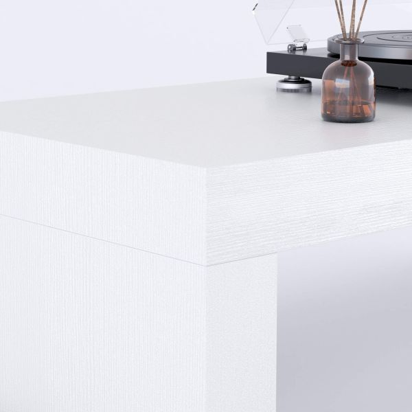 Evolution dining table 35.4 x 23.6 in, Ashwood White with Two Legs detail image 1
