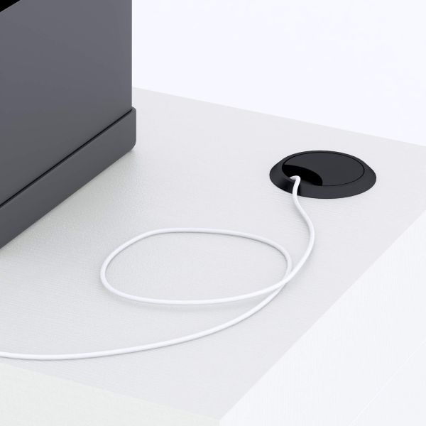Evolution dining table 70.9 x 15.7 in, with Wireless Charger, Ashwood White with One Leg detail image 3