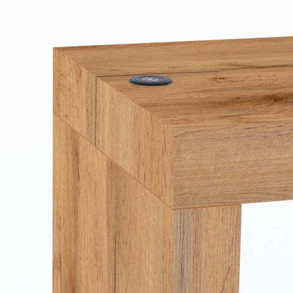 Evolution dining table 47.2 x 23.6 in, with Wireless Charger, Rustic Oak with One Leg detail image 1