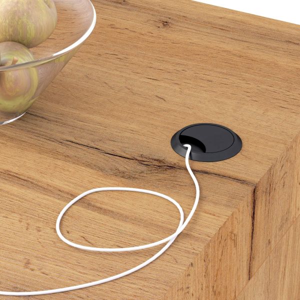 Evolution dining table 47.2 x 23.6 in, with Wireless Charger, Rustic Oak with One Leg detail image 3