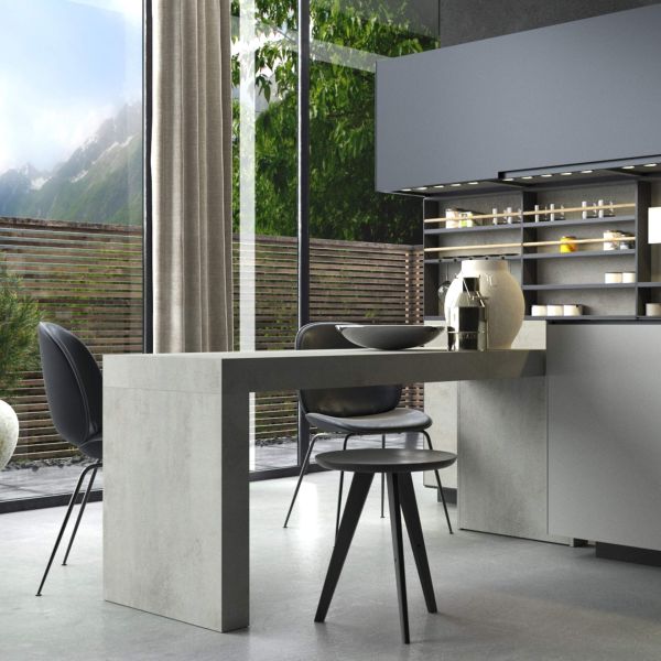 Evolution dining table 47.2 x 23.6 in, with Wireless Charger, Ashwood White with One Leg set image 1