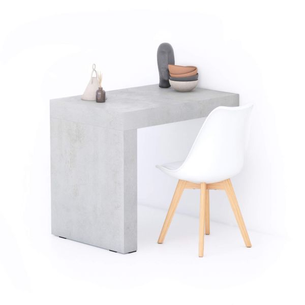 Evolution dining table 35.4 x 23.6 in, Concrete Effect, Grey with One Leg
