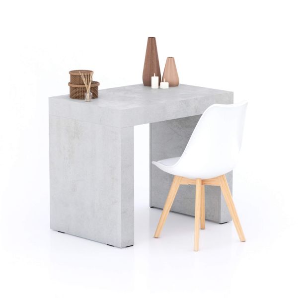 Evolution dining table 35.4 x 23.6 in, Concrete Effect, Grey with Two Legs