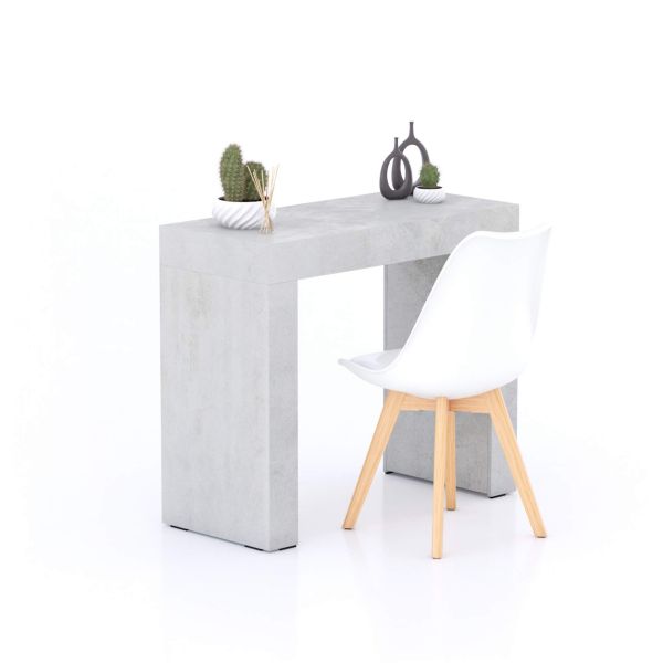 Evolution dining table 35.4 x 15.7 in, Concrete Effect, Grey with Two Legs