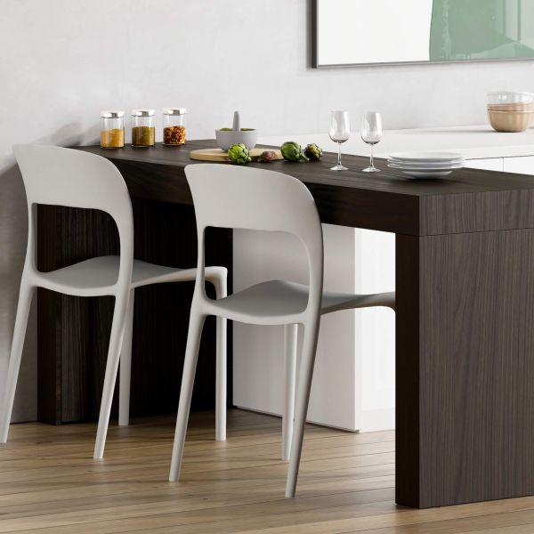 Evolution dining table with Two Legs 70.9 x 23.6 in, Dark Walnut set image 1
