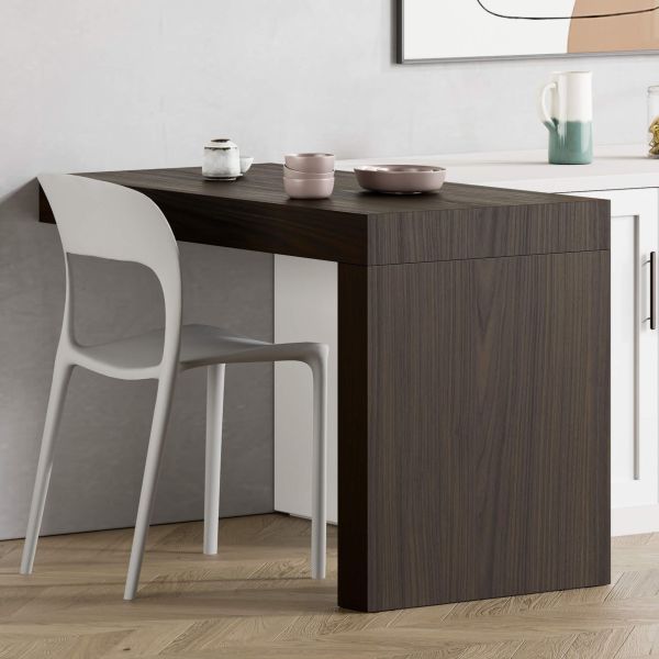 Evolution dining table with One Leg 47.2 x 23.6 in, Dark Walnut set image 1