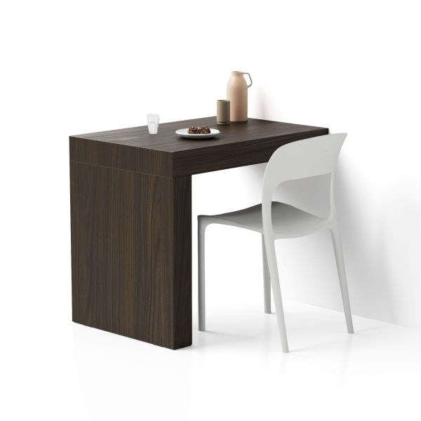 Evolution dining table with One Leg 35.4 x 23.6 in, Dark Walnut