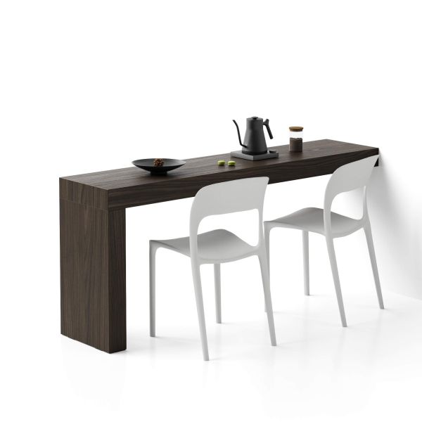 Evolution dining table with One Leg 70.9 x 15.7 in, Dark Walnut