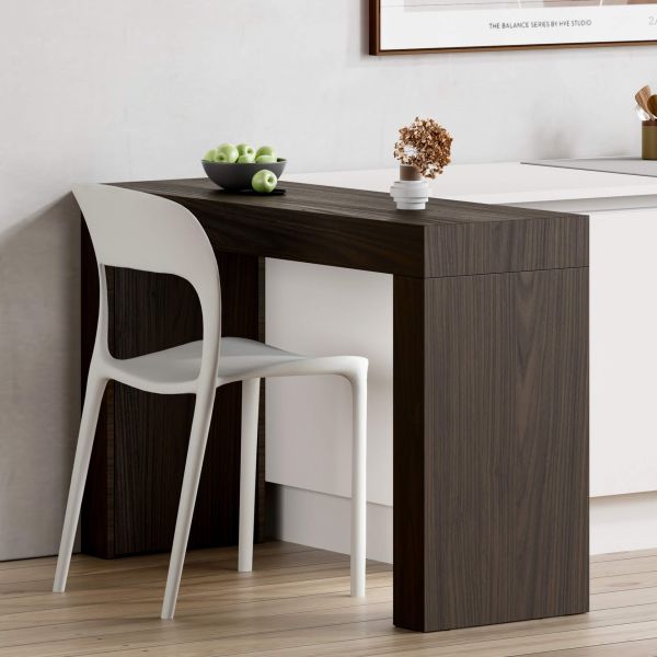 Evolution dining table with Two Legs 47.2 x 15.7 in, Dark Walnut set image 1