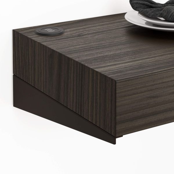 Floating tv stand Evolution with Wireless Charger 70.9 x 15.7 in, Dark Walnut detail image 2
