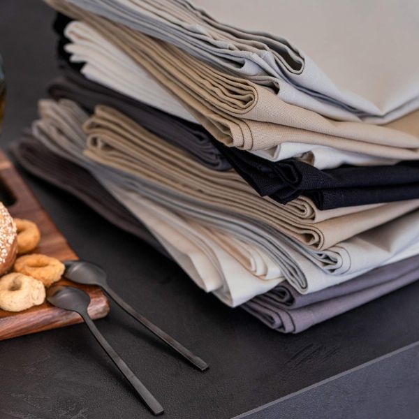 Gioele Cotton table runner 17.71 x 70.86 in, Light Grey detail image 5