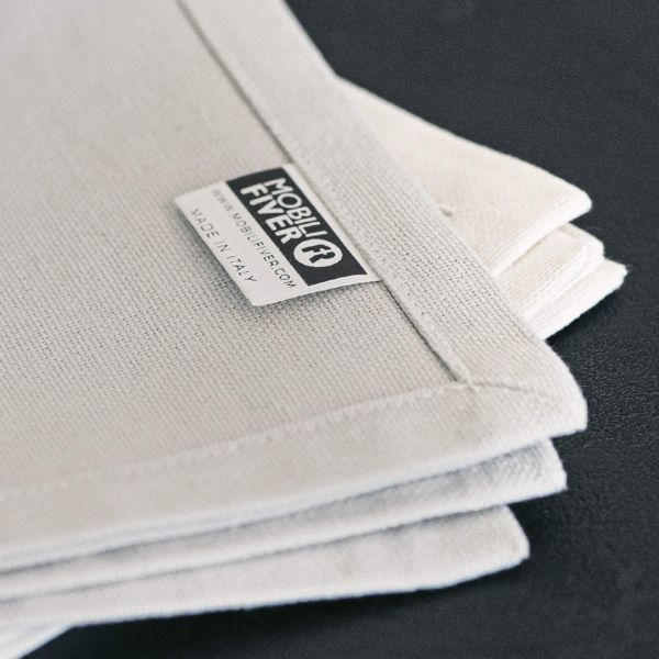 Gioele Cotton table runner 17.71 x 78.74 in, Light Grey detail image 6