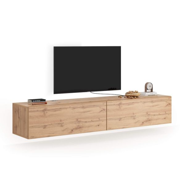 Easy Living Room Wall Unit 1, Rustic Oak, 81.9x17.3x14.2 in