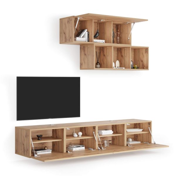 Easy Living Room Wall Unit 3, Rustic Oak, 81.9x17.3x72.8 in detail image 1
