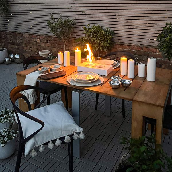 Easy, Extendable Garden Console Table with leaf storage,  in, Teak Colour