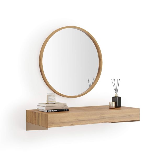 Floating Console Table Evolution 35.43 x 15.74 in, Rustic Oak
