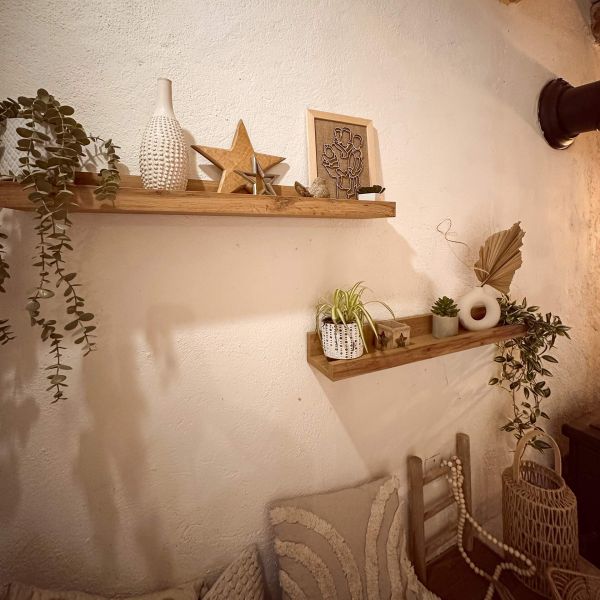 Set of 2 First picture shelves, 31.49 in, Rustic Oak set image 2