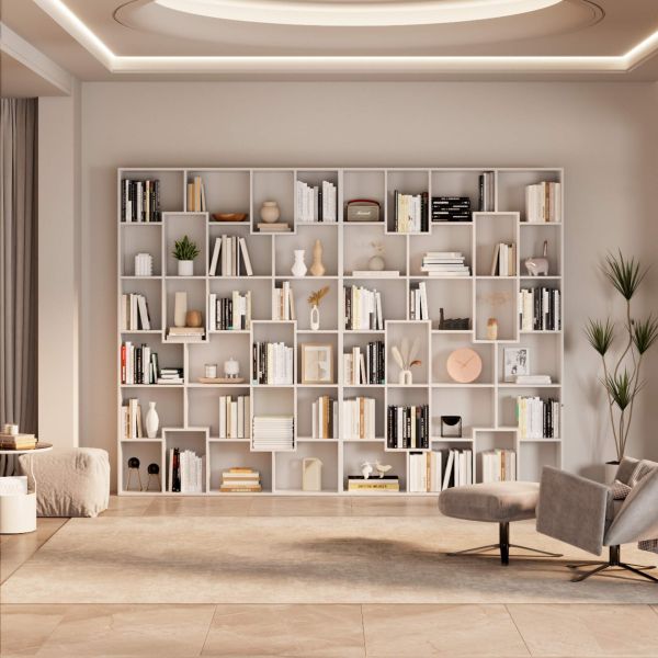 Iacopo XL Bookcase x in), Ashwood White