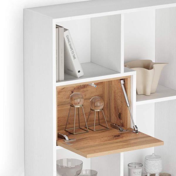 Iacopo L Bookcase Ashwood White with Rustic Oak Doors (63.3 x 123.8 in) detail image 1