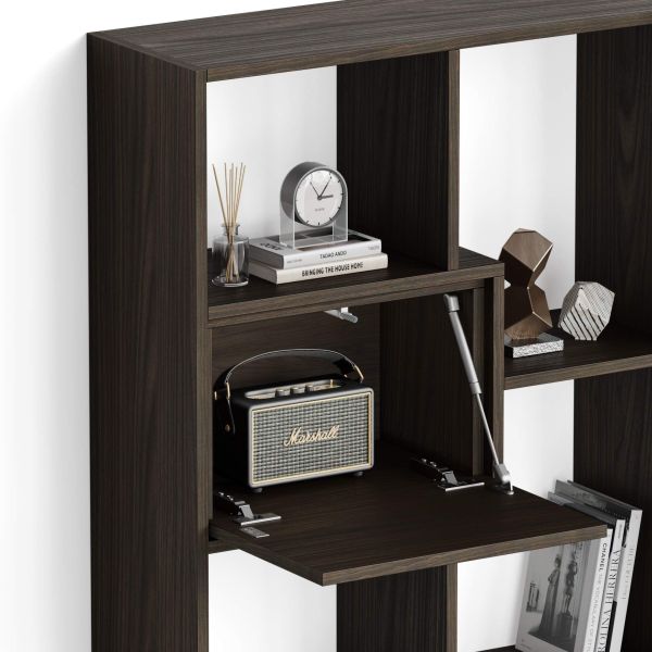 Iacopo XL Bookcase with panel doors (93.1 x 126.6 in), Dark Walnut detail image 2