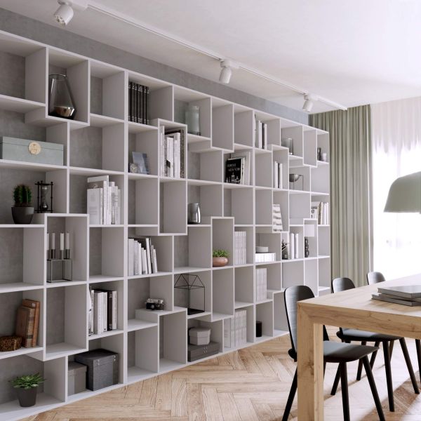 Iacopo XXL Bookcase (189.92 x 93.07 in), Ashwood White set image 1
