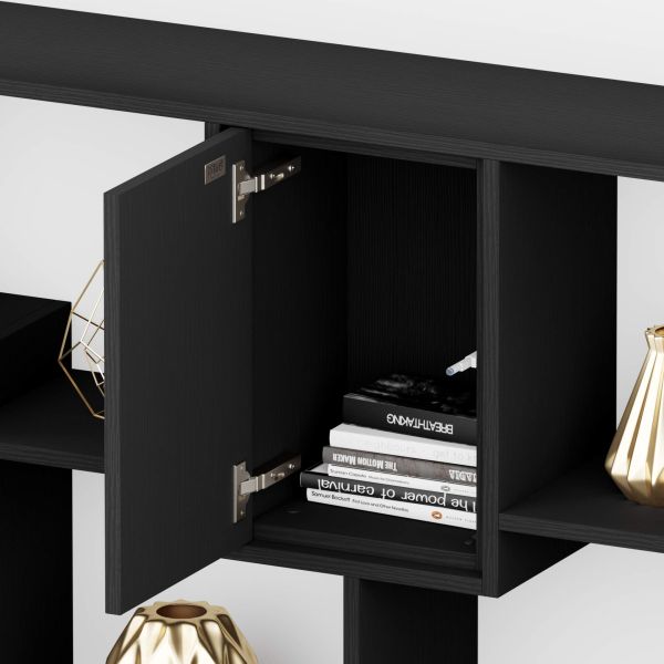Iacopo XXL Bookcase with panel doors (189.9 x 93.1 in), Ashwood Black detail image 1