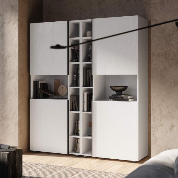Romina Modular Bookcase (60.34 x 68.34 in), Ashwood White detail image 4