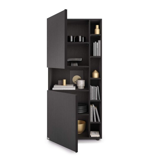 Romina Modular Bookcase (30.23 x 68.34 in), Ashwood Black detail image 1