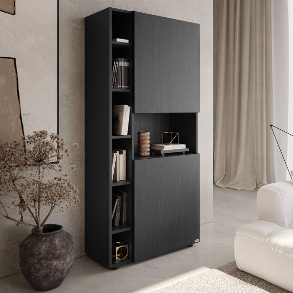 Romina Modular Bookcase (30.23 x 68.34 in), Ashwood Black detail image 5