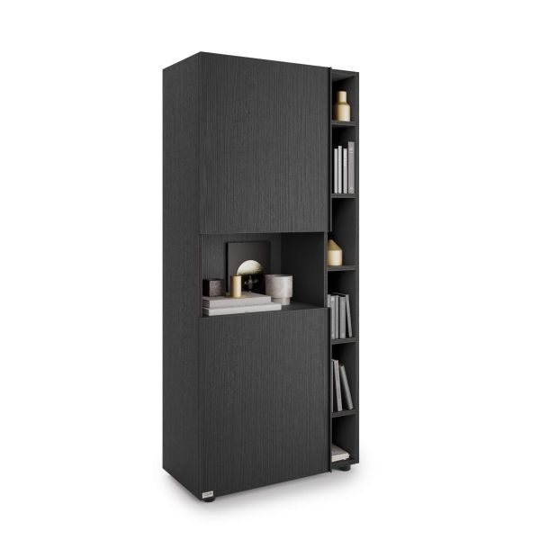 Romina Modular Bookcase (30.23 x 68.34 in), Ashwood Black