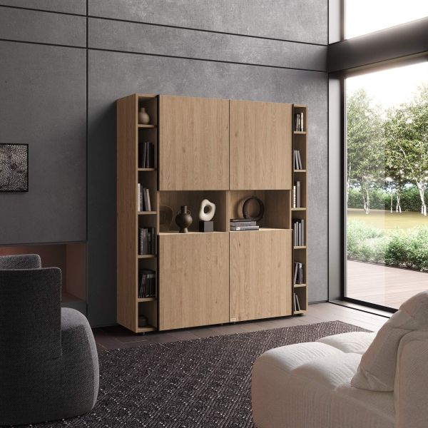 Romina Modular Bookcase (60.34 x 68.34 in), Light Oak set image 1