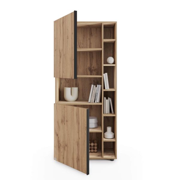 Romina Modular Bookcase (30.23 x 68.34 in), Rustic Oak detail image 1