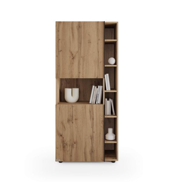 Romina Modular Bookcase (30.23 x 68.34 in), Rustic Oak detail image 2