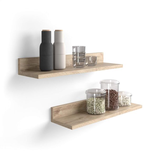 Set of 2 Rachele shelves, 31.49 in, Oak
