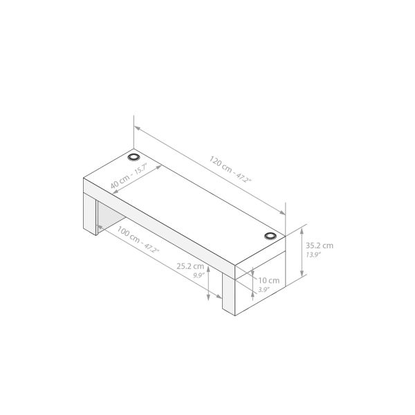 Evolution TV Stand 47.2 x 15.7 in, with Wireless Charger, Dark Walnut technical image 1