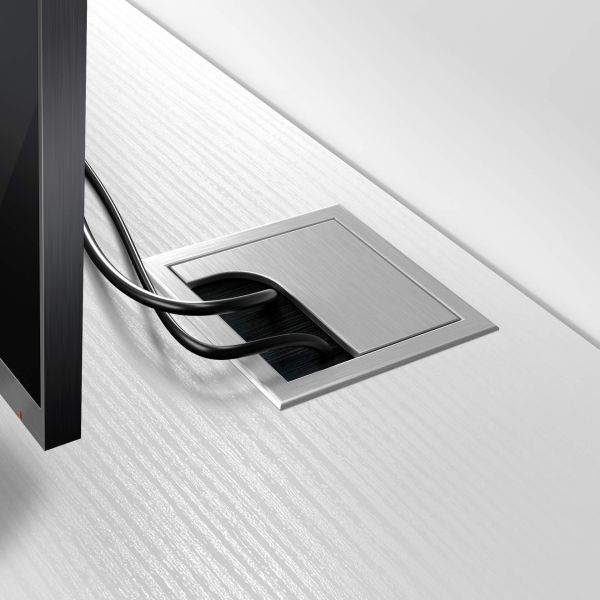 Rachele TV Stand, Ashwood White and Ashwood Black detail image 2
