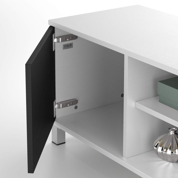 Rachele TV Stand, Ashwood White and Ashwood Black detail image 1