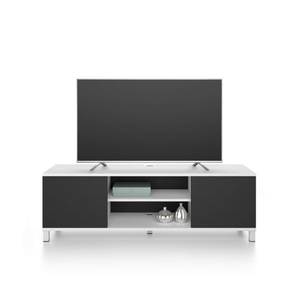 Rachele TV Stand, Ashwood White and Ashwood Black