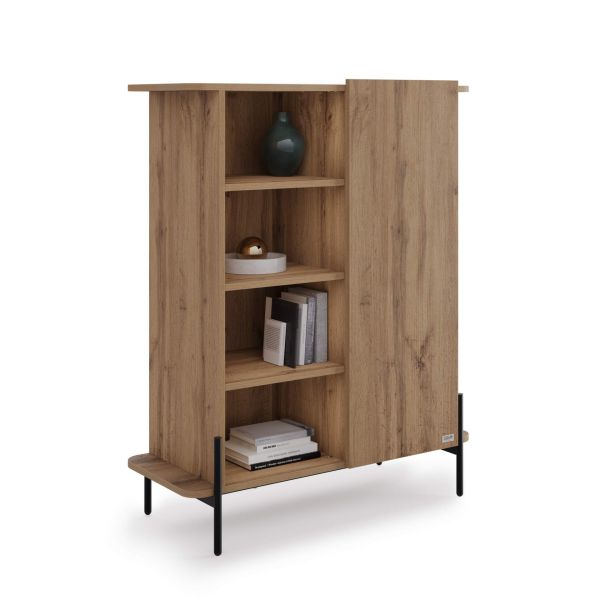 Olivia Tall Sideboard with 1 Door 38.2x15.9x47.2 in, Rustic Oak detail image 1