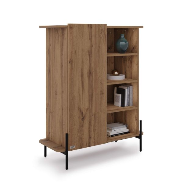 Olivia Tall Sideboard with 1 Door 38.2x15.9x47.2 in, Rustic Oak detail image 3