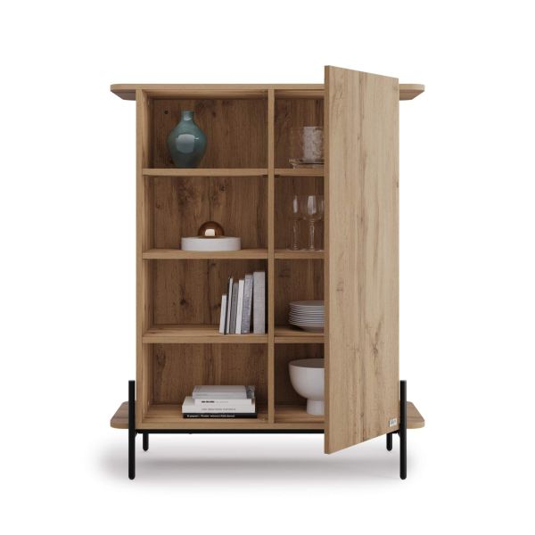 Olivia Tall Sideboard with 1 Door 38.2x15.9x47.2 in, Rustic Oak detail image 2