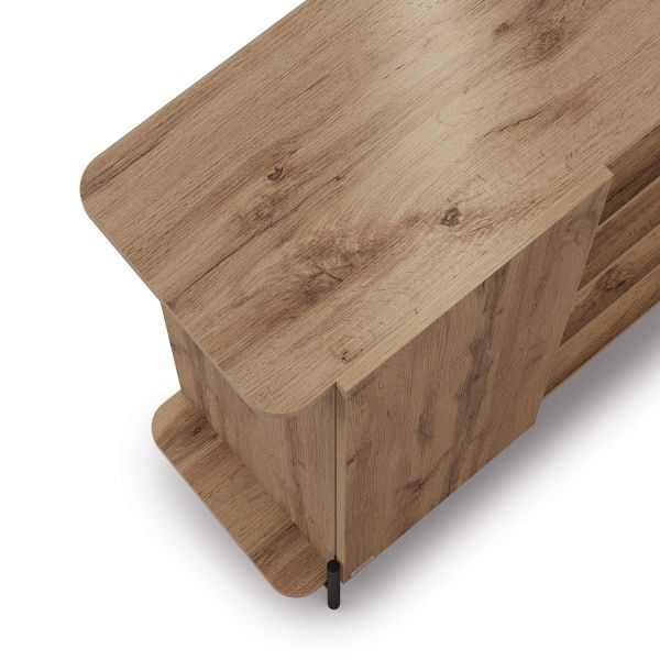 Olivia Tall Sideboard with 1 Door 38.2x15.9x47.2 in, Rustic Oak detail image 4