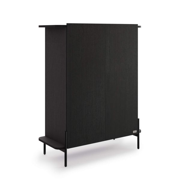 Olivia Tall Sideboard with 2 Doors 38.2x15.9x47.2 in, Ashwood Black detail image 2