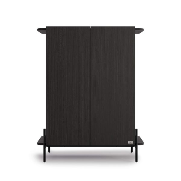 Olivia Tall Sideboard with 2 Doors 38.2x15.9x47.2 in, Ashwood Black
