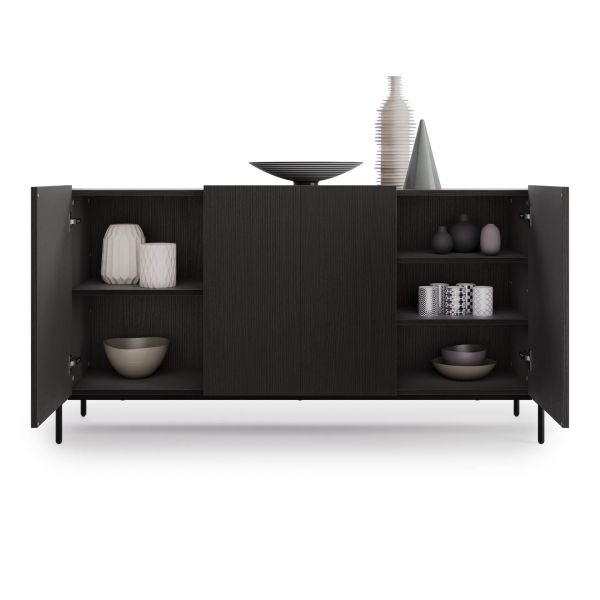 Olivia Sideboard with 4 Doors (65.7x15.9x32.2 in), Ashwood Black detail image 1