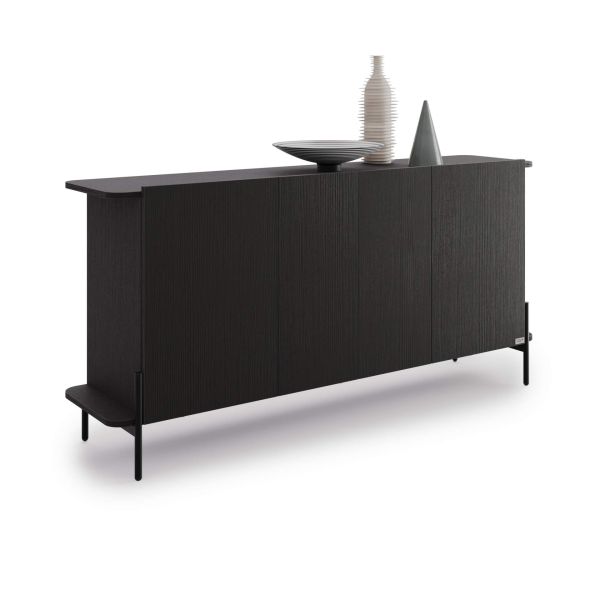 Olivia Sideboard with 4 Doors (65.7x15.9x32.2 in), Ashwood Black detail image 2