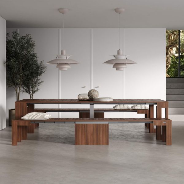 Easy, Extendable Console Table with extension leaves holder, 17.7