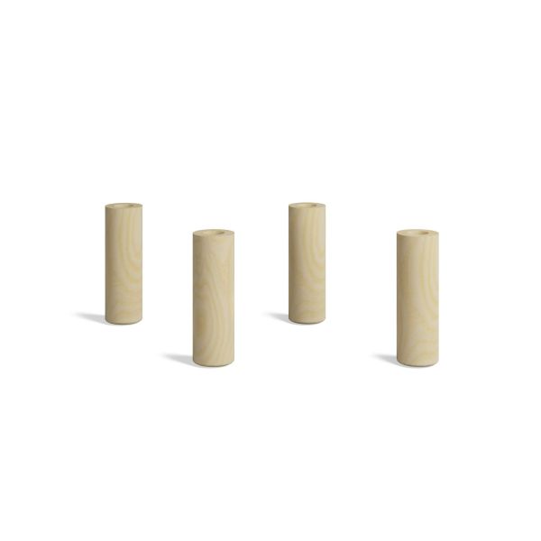 Set of 4 solid beechwood bed base legs, H 6.5 in