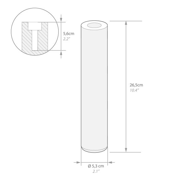 Set of 5 solid beechwood bed base legs, H 10.4 in technical image 1